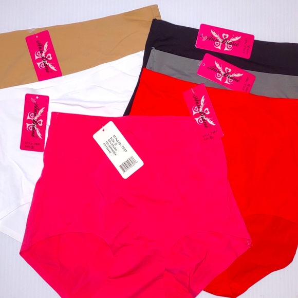 6 Pcs Ribbed Knit Underwear Panties Low * Cheeky Panty Set, Women's Underwear